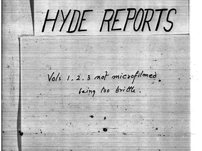 Hyde Repors Project